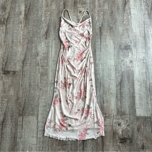 Shein Floral Print Criss Cross Back Dress - Picture 3 of 13